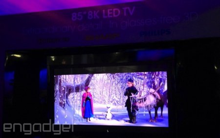 Sharp показала телевизор с разрешением 8K и технологией пассивного 3D