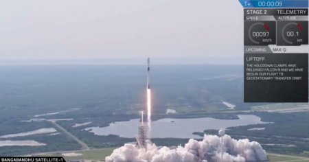 Ракета-носитель Falcon 9 Block 5 успешно вывела на орбиту спутник связи Бангладеш